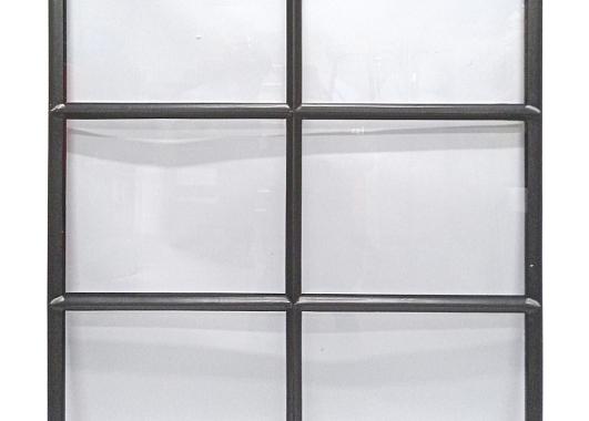 Stalen raam rechthoekig zwarte structuurcoating