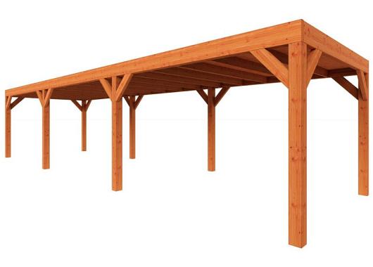 Zelfbouwpakket plat dak modern 10850x3100x2450mm geschaafd Douglas (incl. bev, excl. dakafwerking)      ZB-30.1017