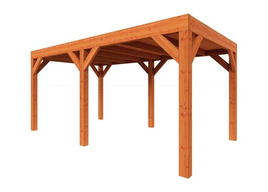 Zelfbouwpakket plat dak modern 4950x3100x2450mm geschaafd Douglas (incl. bev, excl. dakafwerking)      ZB-30.1003