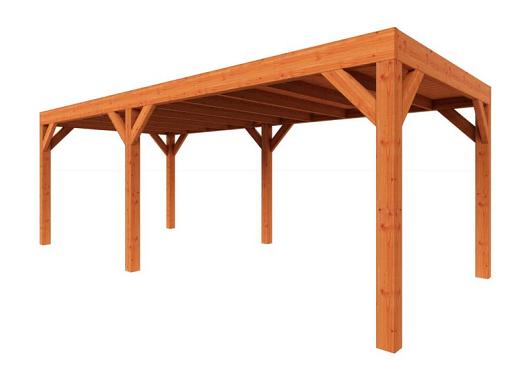 Zelfbouwpakket plat dak modern 6650x3100x2450mm geschaafd Douglas (incl. bev, excl. dakafwerking)      ZB-30.1008