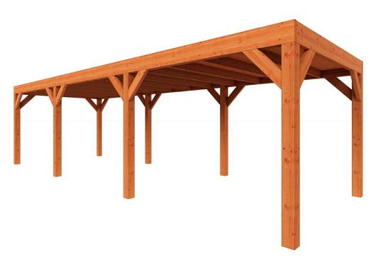 Zelfbouwpakket plat dak modern 8900x3100x2450mm geschaafd Douglas (incl. bev, excl. dakafwerking)      ZB-30.1015