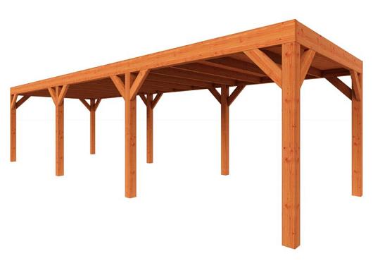 Zelfbouwpakket plat dak modern 9550x3100x2450mm geschaafd Douglas (incl. bev, excl. dakafwerking)      ZB-30.1016