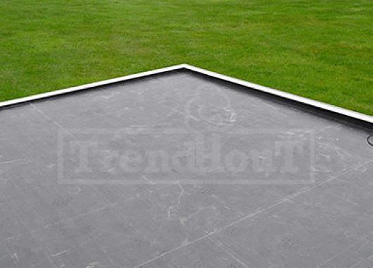 Dakafwerking bestaande uit EPDM 4,2 x 4,5 incl. lijm, kit, daktrimmen en HWA met toebehoren      ZB-21.1000