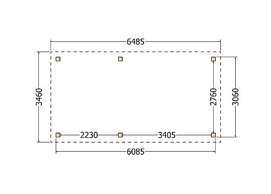 Constructiepakket kapschuur | 6485x3460x3445mm | fijnbezaagd Douglas    CP-20.1007