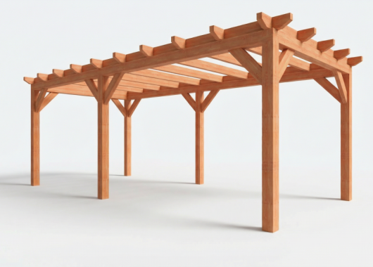 Constructiepakket plat dak | 7015x3460x2500mm | fijnbezaagd Douglas    CP-10.1008