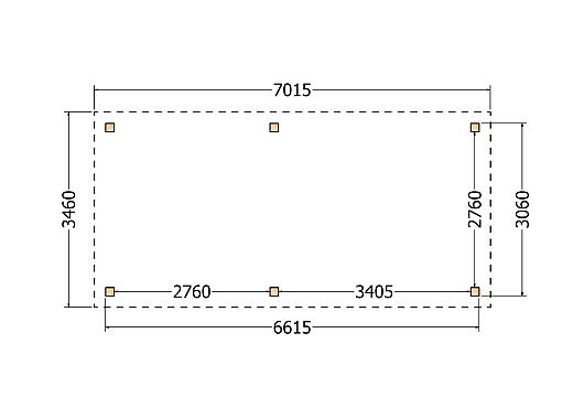 Constructiepakket kapschuur | 7015x3460x3445mm | fijnbezaagd Douglas    CP-20.1008