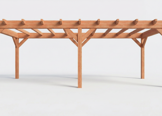 Constructiepakket plat dak | 7660x3460x2500mm | fijnbezaagd Douglas     CP-10.1010
