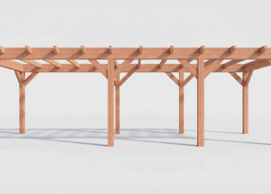 Constructiepakket plat dak | 8865x3460x2500mm | fijnbezaagd Douglas     CP-10.1014