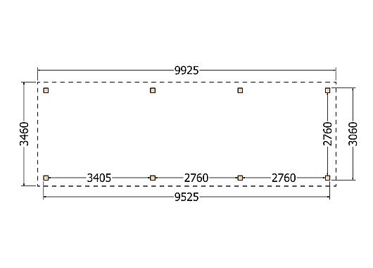 Constructiepakket kapschuur | 9925x3460x3445mm | fijnbezaagd Douglas    CP-20.1016