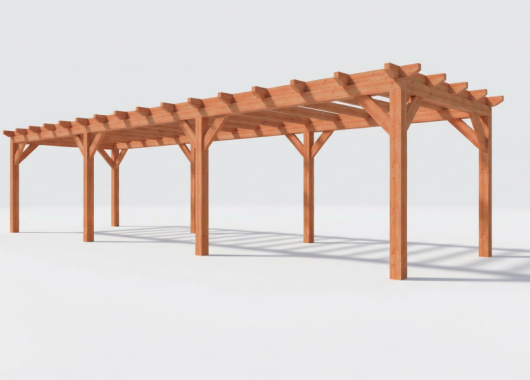 Constructiepakket plat dak | 11215x3460x2500mm | fijnbezaagd Douglas    CP-10.1017