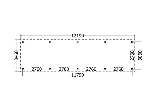 Constructiepakket kapschuur | 12190x3460x3445mm | fijnbezaagd Douglas    CP-20.1018