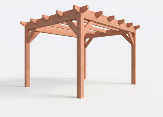 Constructiepakket plat dak | 3460x4105x2500mm | fijnbezaagd Douglas     CP-10.1025