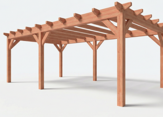 Constructiepakket plat dak | 7015x4105x2500mm | fijnbezaagd Douglas     CP-10.1033