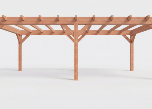 Constructiepakket plat dak | 7660x4105x2500mm | fijnbezaagd Douglas     CP-10.1035