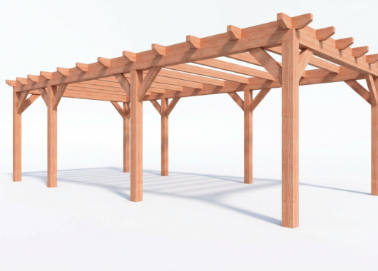Constructiepakket plat dak | 8150x4105x2500mm | fijnbezaagd Douglas     CP-10.1037