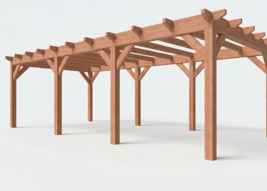 Constructiepakket plat dak | 8220x4105x2500mm | fijnbezaagd Douglas     CP-10.1038
