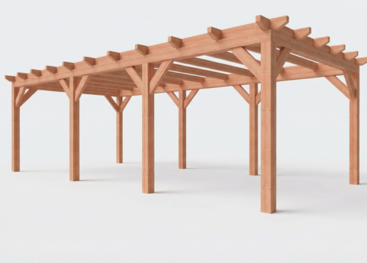 Constructiepakket plat dak | 8865x4105x2500mm | fijnbezaagd Douglas     CP-10.1039