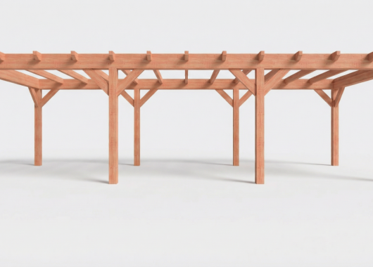Constructiepakket plat dak | 9280x4105x2500mm | fijnbezaagd Douglas     CP-10.1040