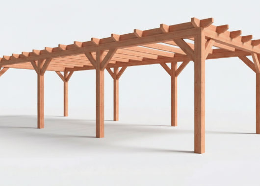 Constructiepakket plat dak | 9925x4105x2500mm | fijnbezaagd Douglas     CP-10.1041