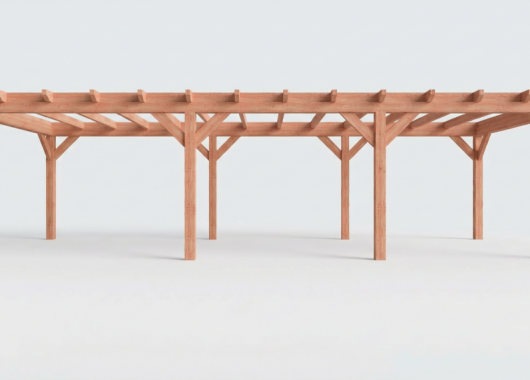Constructiepakket plat dak | 9925x4105x2500mm | fijnbezaagd Douglas     CP-10.1041