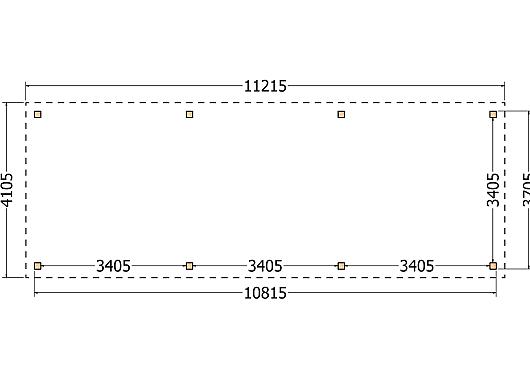 Constructiepakket plat dak | 11215x4105x2500mm | fijnbezaagd Douglas     CP-10.1042
