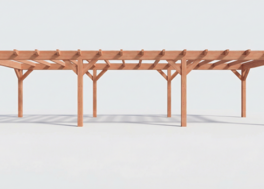 Constructiepakket plat dak | 11215x4105x2500mm | fijnbezaagd Douglas     CP-10.1042