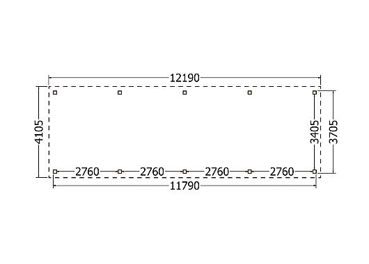 Constructiepakket plat dak | 12190x4105x2500mm | fijnbezaagd Douglas     CP-10.1043
