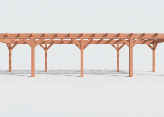 Constructiepakket plat dak | 12190x4105x2500mm | fijnbezaagd Douglas     CP-10.1043