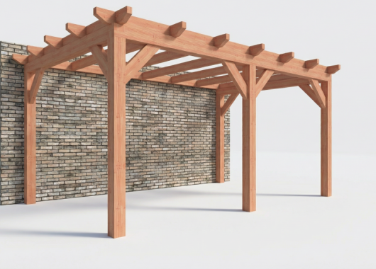 Constructiepakket aanbouwveranda | 5310x3260x2500mm | fijnbezaagd Douglas     CP-10.2004