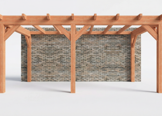 Constructiepakket aanbouwveranda | 5840x3260x2500mm links | fijnbezaagd Douglas     CP-10.2005