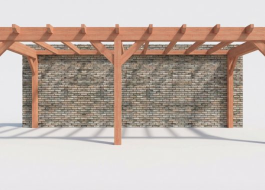 Constructiepakket aanbouwveranda | 7015x3260x2500mm links | fijnbezaagd Douglas     CP-10.2012