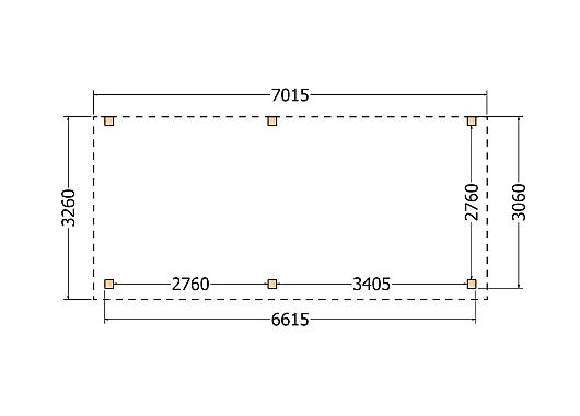 Constructiepakket aanbouwveranda | 7015x3260x2500mm links | fijnbezaagd Douglas     CP-10.2012