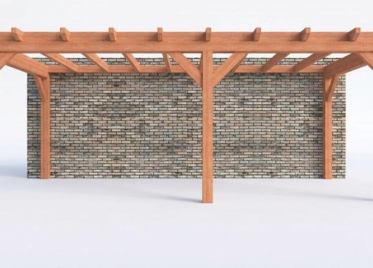 Constructiepakket aanbouwveranda | 7015x3260x2500mm rechts | fijnbezaagd Douglas     CP-10.2013