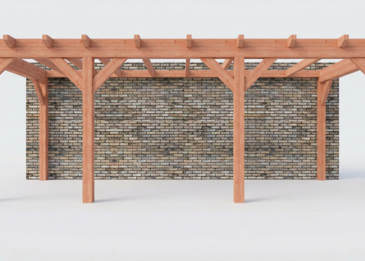 Constructiepakket aanbouwveranda | 7090x3260x2500mm links | fijnbezaagd Douglas     CP-10.2014
