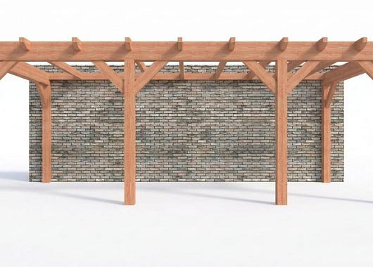 Constructiepakket aanbouwveranda | 7090x3260x2500mm rechts | fijnbezaagd Douglas     CP-10.2015