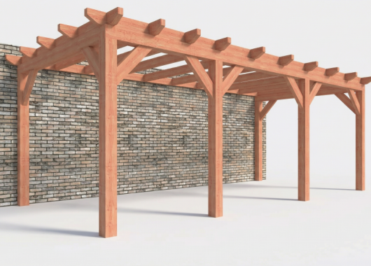 Constructiepakket aanbouwveranda | 7660x3260x2500mm | fijnbezaagd Douglas     CP-10.2016