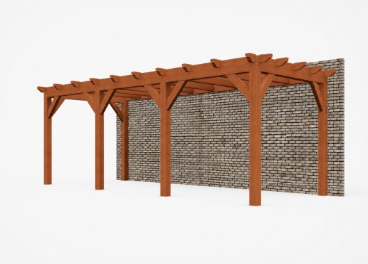 Constructiepakket aanbouwveranda | 7690x3260x2500mm | fijnbezaagd Douglas     CP-10.2017
