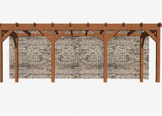Constructiepakket aanbouwveranda | 7690x3260x2500mm | fijnbezaagd Douglas     CP-10.2017