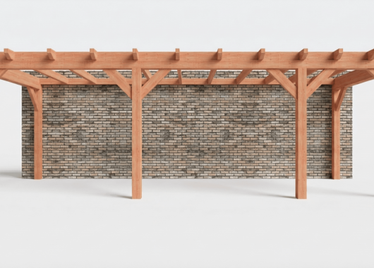 Constructiepakket aanbouwveranda | 8150x3260x2500mm rechts | fijnbezaagd Douglas     CP-10.2019