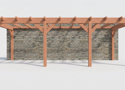 Constructiepakket aanbouwveranda | 8220x3260x2500mm links | fijnbezaagd Douglas     CP-10.2020
