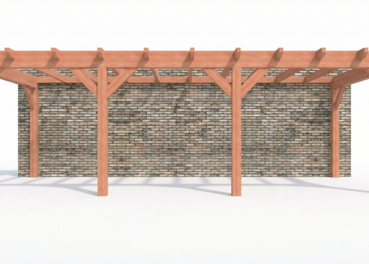 Constructiepakket aanbouwveranda | 8220x3260x2500mm rechts | fijnbezaagd Douglas     CP-10.2021