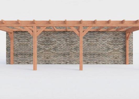 Constructiepakket aanbouwveranda | 8865x3260x2500mm rechts | fijnbezaagd Douglas     CP-10.2023