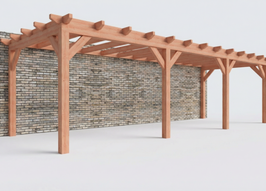 Constructiepakket aanbouwveranda | 9280x3260x2500mm | fijnbezaagd Douglas     CP-10.2024