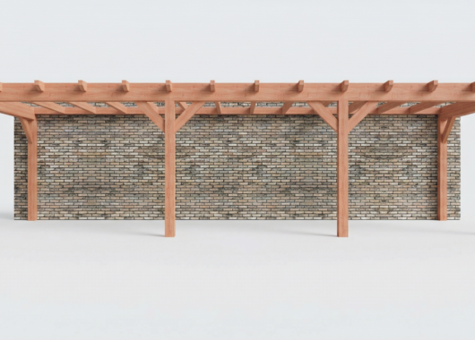 Constructiepakket aanbouwveranda | 9925x3260x2500mm links | fijnbezaagd Douglas     CP-10.2025