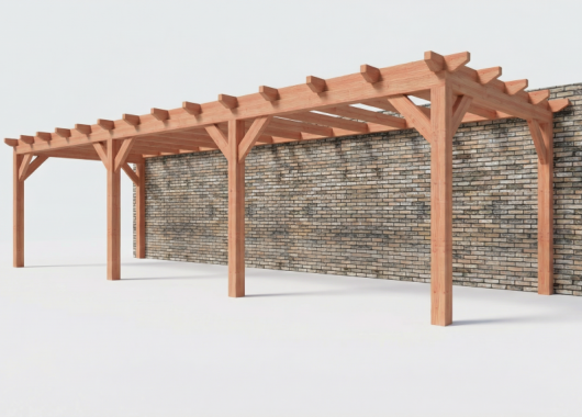 Constructiepakket aanbouwveranda | 9925x3260x2500mm links | fijnbezaagd Douglas     CP-10.2025