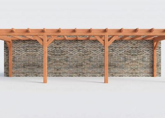 Constructiepakket aanbouwveranda | 9925x3260x2500mm rechts | fijnbezaagd Douglas     CP-10.2026