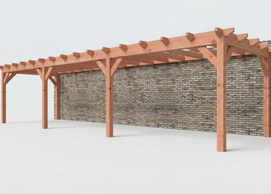 Constructiepakket aanbouwveranda | 11215x3260x2500mm | fijnbezaagd Douglas     CP-10.2027