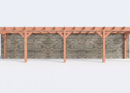 Constructiepakket aanbouwveranda | 12190x3260x2500mm | fijnbezaagd Douglas     CP-10.2028