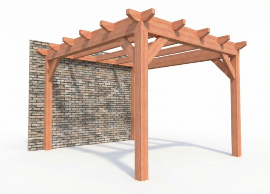 Constructiepakket aanbouwveranda | 3460x3905x2500mm | fijnbezaagd Douglas     CP-10.2050
