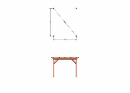 Constructiepakket aanbouwveranda | 3460x3905x2500mm | fijnbezaagd Douglas     CP-10.2050